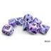 30065 Festive Hydrangea/black Polyhedral 7-Dice Set (with bonus die)