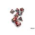 30066 Gemini Red-Steel/white Polyhedral 7-Dice Set (with bonus die)