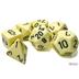 25462 Opaque Pastel Yellow/black Polyhedral 7-Dice Set