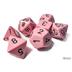 25464 Opaque Pastel Pink/black Polyhedral 7-Dice Set