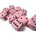 25664 Opaque Pastel Pink/black 16mm d6 Dice Block (12 dice)