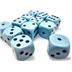 25666 Opaque Pastel Blue/black 16mm d6 Dice Block (12 dice)