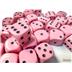 25864 Opaque Pastel Pink/black 12mm d6 Dice Block (36 dice)