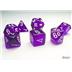 20377 Set di Dadi Mini Trasparenti Purple/white