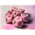 25464 Opaque Pastel Pink/black Polyhedral 7-Dice Set