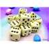 25662 Opaque Pastel Yellow/black 16mm d6 Dice Block (12 dice)