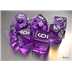 20377 Set di Dadi Mini Trasparenti Purple/white