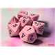 25464 Opaque Pastel Pink/black Polyhedral 7-Dice Set