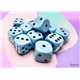 25666 Opaque Pastel Blue/black 16mm d6 Dice Block (12 dice)